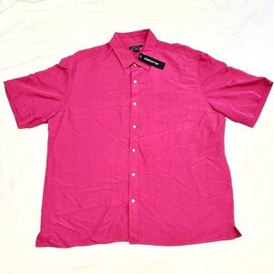 Claiborne Men’s Hot Rose Short Sleeve Button-Down Shirt - XL - NWT